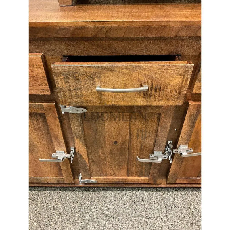 40" Reclaimed Wood Rustic Sideboard Cabinet 2 Doors Icebox Lock Sideboards LOOMLAN By LOOMLAN