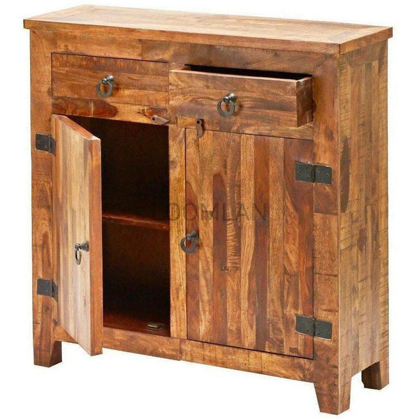 40" Rustic Reclaimed Wood 2 Doors and 2 Drawers Accent Cabinet Accent Cabinets LOOMLAN By LOOMLAN