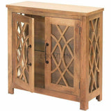 40" Slim Curio Cabinet With Trellis Glass Doors and Sides Accent Cabinets LOOMLAN By LOOMLAN