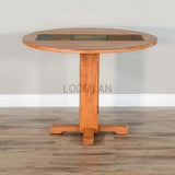 40" Small Round Rustic Farmhouse Drop Leaf Dining Table Dining Tables LOOMLAN By Sunny D