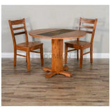 40" Small Round Rustic Farmhouse Drop Leaf Dining Table Dining Tables LOOMLAN By Sunny D