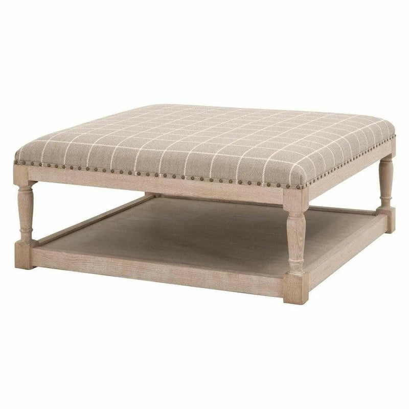 40" Square Townsend Taupe Upholstered Coffee Table With Storage Coffee Tables LOOMLAN By Essentials For Living