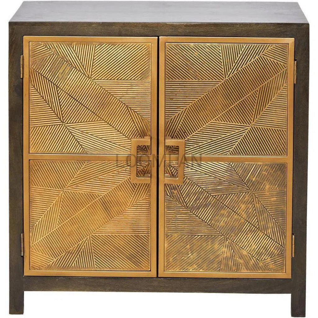 40" Modern Gold (Brass) Overlay Cabinet - LOOMLAN - LOOMLAN - Accent Cabinets