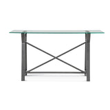 Ross Metal and Glass Grey Rectangular Console Table