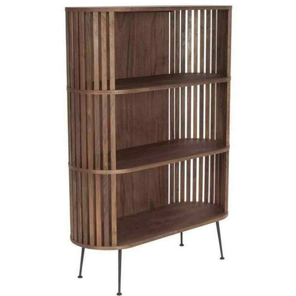 41 Inch Bookshelf Natural Oil Brown Mid-Century Modern Bookcases LOOMLAN By Moe's Home