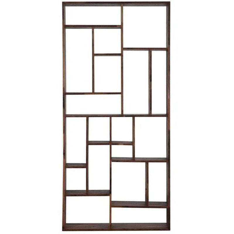 41 Inch Shelf Solid Walnut Large Brown Contemporary Etageres LOOMLAN By Moe's Home