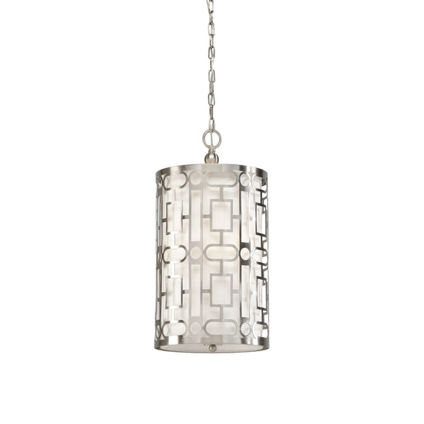 Coco Nickel Finish And Linen Shade Pendant