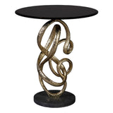 O'Conner Dark Granite Topped Round End Table