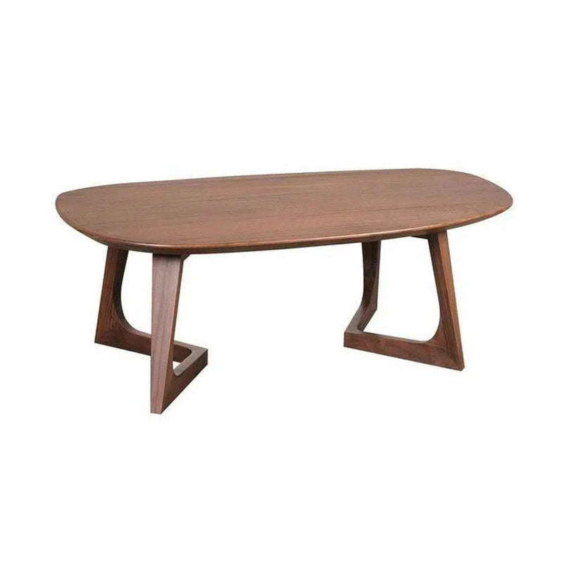 42 Inch Coffee Table Small Brown Mid-Century