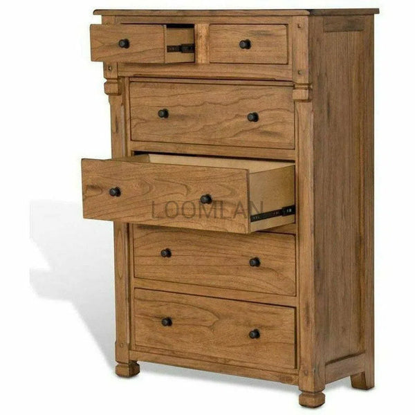 42x60" Rustic Solid Wood Farmhouse Rustic Chest of Drawers Chests LOOMLAN By Sunny D