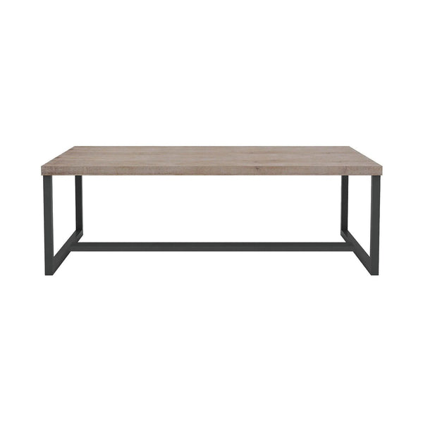 43" Brown Rectangle Coffee Table Wood Top With Base Coffee Tables LOOMLAN By LHIMPORTS