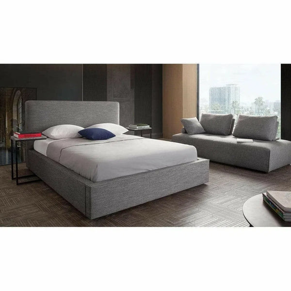 43" Low Profile Eastern King Bed in Grey Fabric Beds LOOMLAN By Diamond Sofa