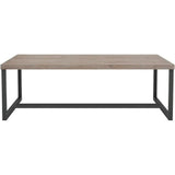 43" Brown Rectangle Coffee Table Wood Base - LOOMLAN - LH Imports - Coffee Tables