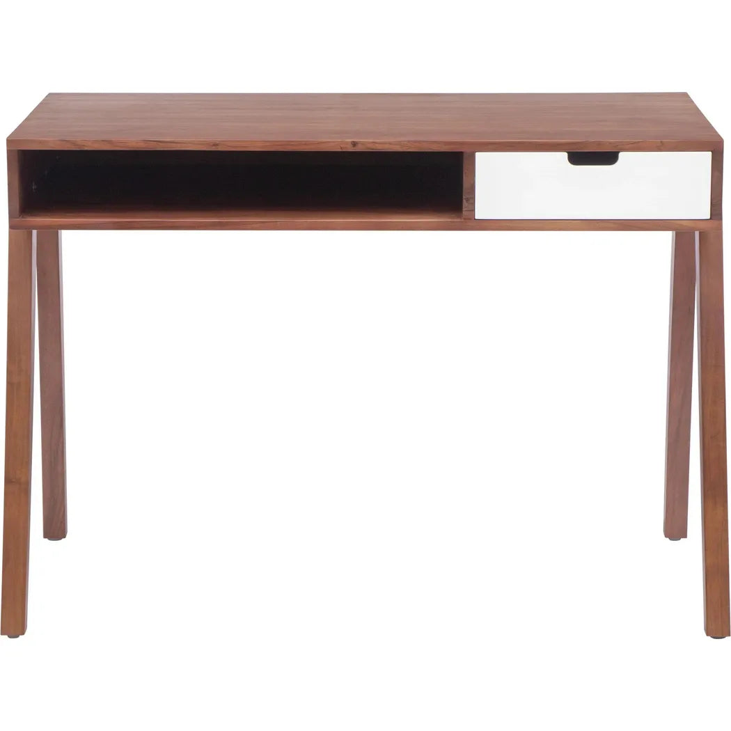 44" Linea Modern Executive Desk Walnut Color