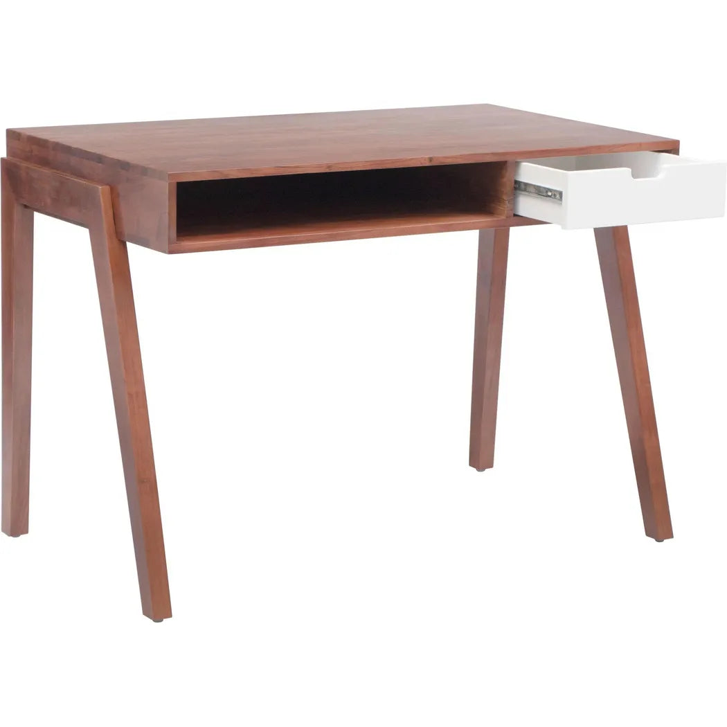 44" Linea Modern Executive Desk Walnut Color