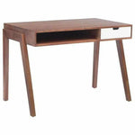 44" Linea Modern Executive Desk Walnut Color