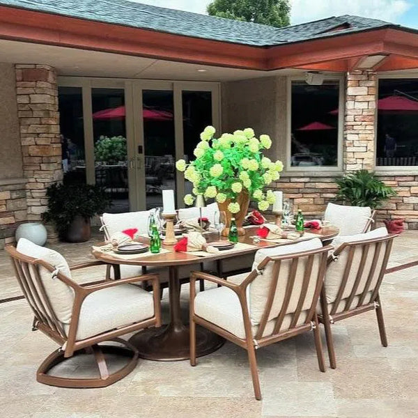 Castelle Tulip Aluminum Outdoor Oval Dining Table