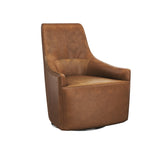 Carmine Swivel Lounge Chair In Cognac Leather