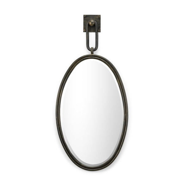 Tobago Iron Framed Oval Wall Mirror-Wall Mirrors-Wildwood-LOOMLAN