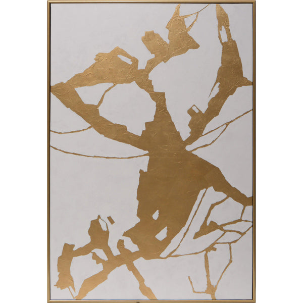 Fractured Fix Hand Painted Gold Floater Frame Wall Art