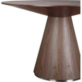 47" Contemporary Semi Gloss Brown Round Dining Table for 4 People Dining Tables LOOMLAN By Moe's Home