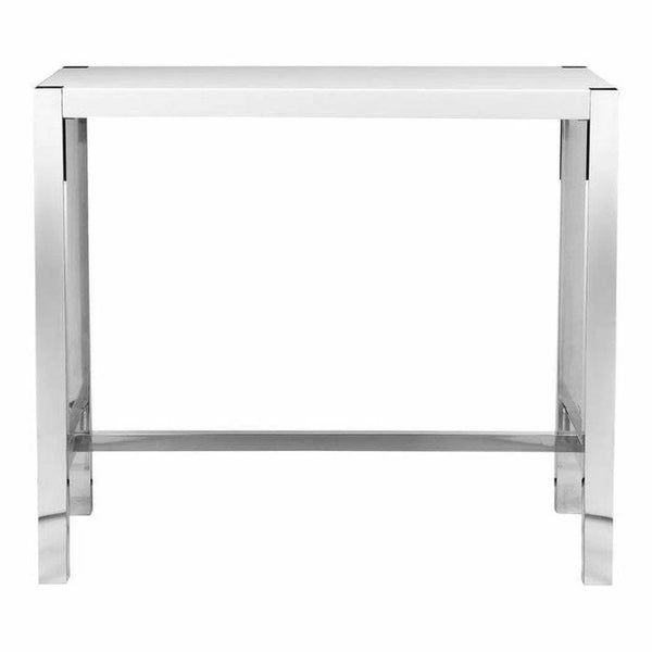 47" High Gloss White Pub Bar Table for Small Spaces Bar Tables LOOMLAN By Moe's Home
