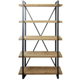 47 Inch 5 Level Shelf Natural Rustic Etageres LOOMLAN By Moe's Home