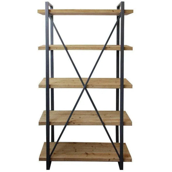 47 Inch 5 Level Shelf Natural Rustic