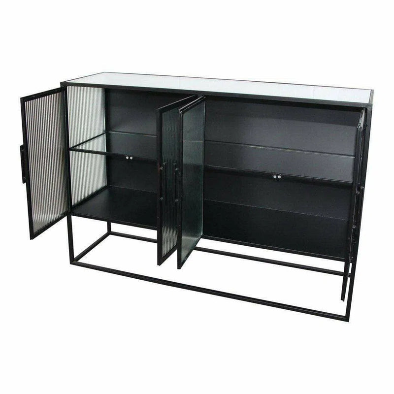 47 Inch Cabinet Black Industrial Accent Cabinets LOOMLAN By Moe's Home