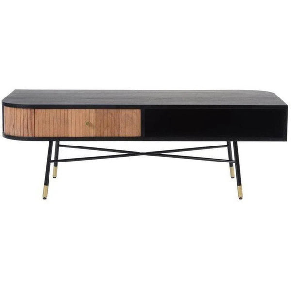 47 Inch Coffee Table Black Mid-Century Modern Coffee Tables LOOMLAN By Moe's Home