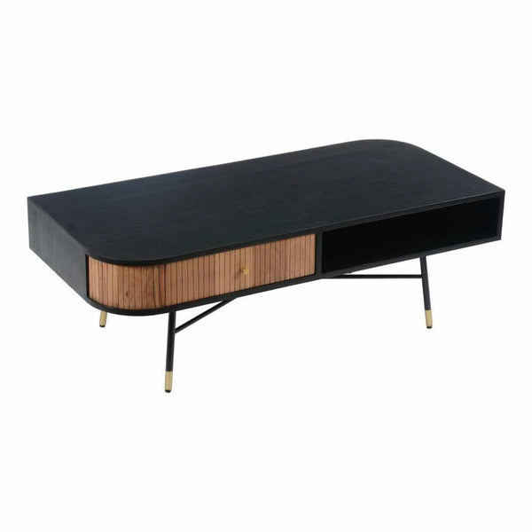 47 Inch Coffee Table Black Mid-Century Modern Coffee Tables LOOMLAN By Moe's Home