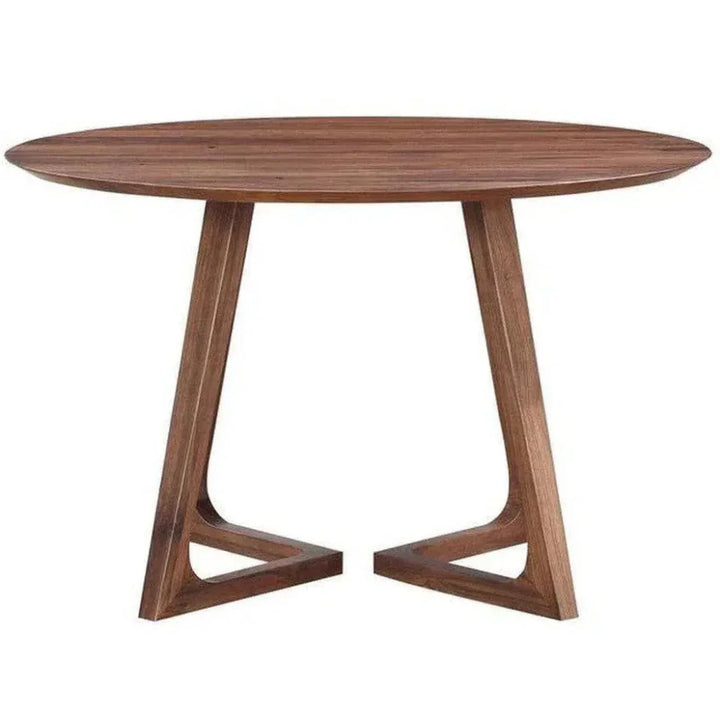 47 Inch Dining Table Round Brown Mid-Century-Dining Tables-Moe's Home-LOOMLAN