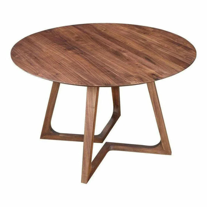 47 Inch Dining Table Round Brown Mid-Century-Dining Tables-Moe's Home-LOOMLAN