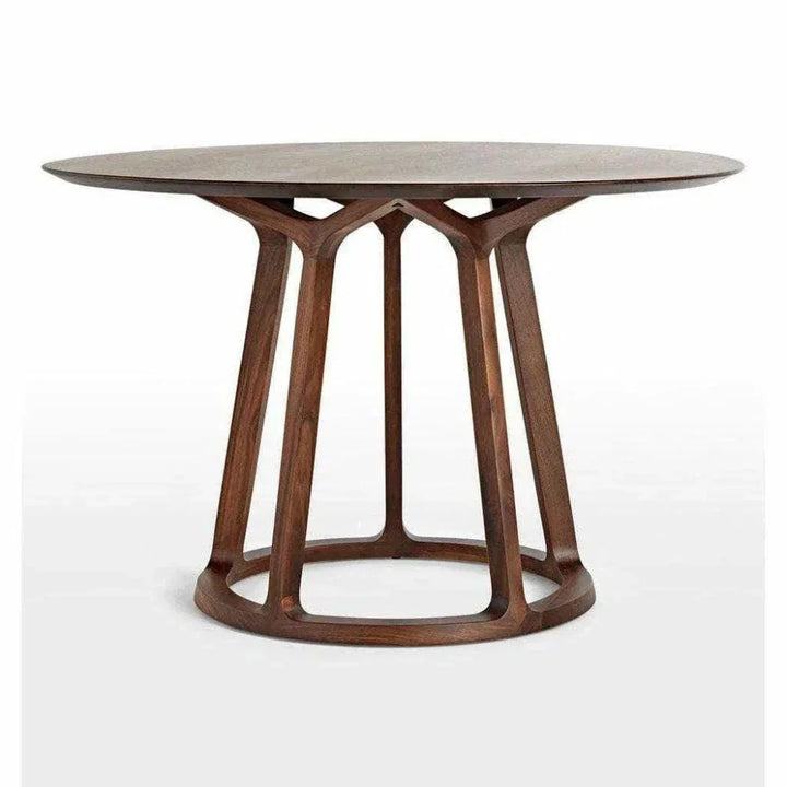 47 Inch Round Dining Table Brown Mid-Century-Dining Tables-Moe's Home-LOOMLAN