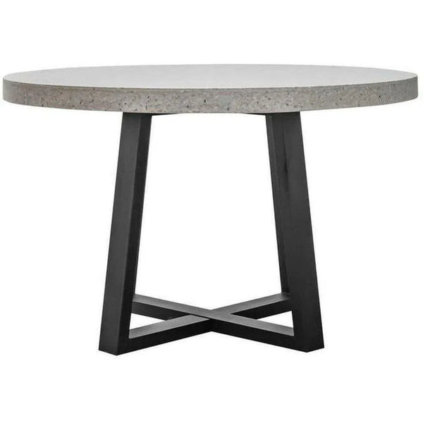 47" White Round Terrazzo Stone Top Dining Table on Iron Base Dining Tables LOOMLAN By Moe's Home