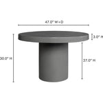 47 in Outdoor Dining Table Grey Contemporary - LOOMLAN - Moe's Home - Outdoor Dining Tables