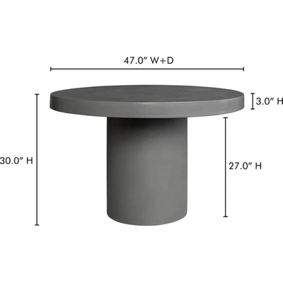 47 in Outdoor Dining Table Grey Contemporary - LOOMLAN - Moe's Home - Outdoor Dining Tables