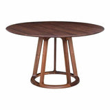 47 Inch Round Dining Table Brown Mid - Century - LOOMLAN - Moe's Home - Dining Tables