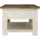 47" Two - Tone White Rectangle Coffee Table Storage Style - LOOMLAN - LH Imports - Coffee Tables