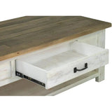 47" Two - Tone White Rectangle Coffee Table Storage Style - LOOMLAN - LH Imports - Coffee Tables