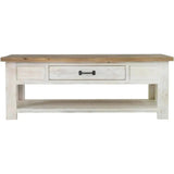 47" Two - Tone White Rectangle Coffee Table Storage Style - LOOMLAN - LH Imports - Coffee Tables