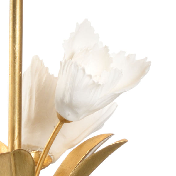 Graceful Tulip Gold Floral Design Table Lamp