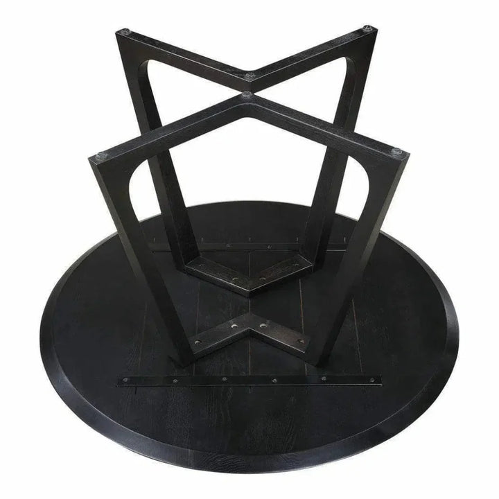 47.5 in Dining Table Round Black Mid-Century-Dining Tables-Moe's Home-LOOMLAN