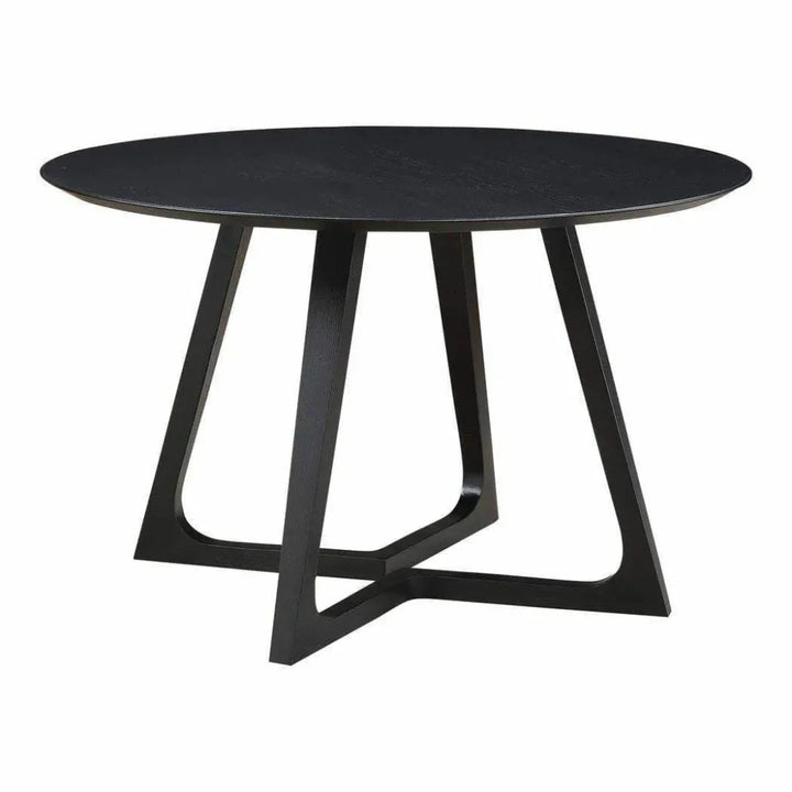 47.5 in Dining Table Round Black Mid-Century-Dining Tables-Moe's Home-LOOMLAN