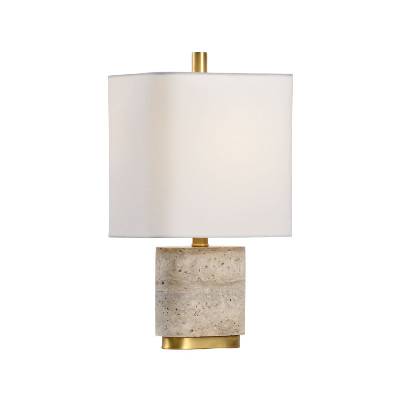 Wonderful Stone Design Brass Accents Small Table Lamp