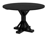 48" Criss-Cross Wood Black Round Dining Table-Dining Tables-Noir-LOOMLAN