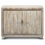 48" Distressed White Stacked Planks Accent Cabinet Accent Cabinets LOOMLAN By LOOMLAN