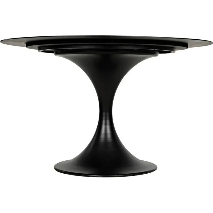 48" Herno Black Steel Dining Table-Dining Tables-Noir-LOOMLAN