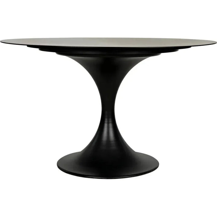 48" Herno Black Steel Dining Table-Dining Tables-Noir-LOOMLAN