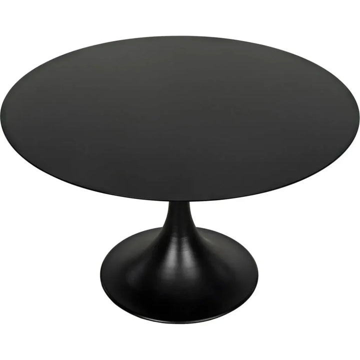 48" Herno Black Steel Dining Table-Dining Tables-Noir-LOOMLAN